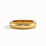 14K Solid Gold Lab Diamond Solo Wedding Band - BRENNMORE 