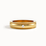 14K Solid Gold Lab Diamond Solo Wedding Band - BRENNMORE 
