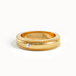 14K Solid Gold Lab Diamond Solo Wedding Band - BRENNMORE 