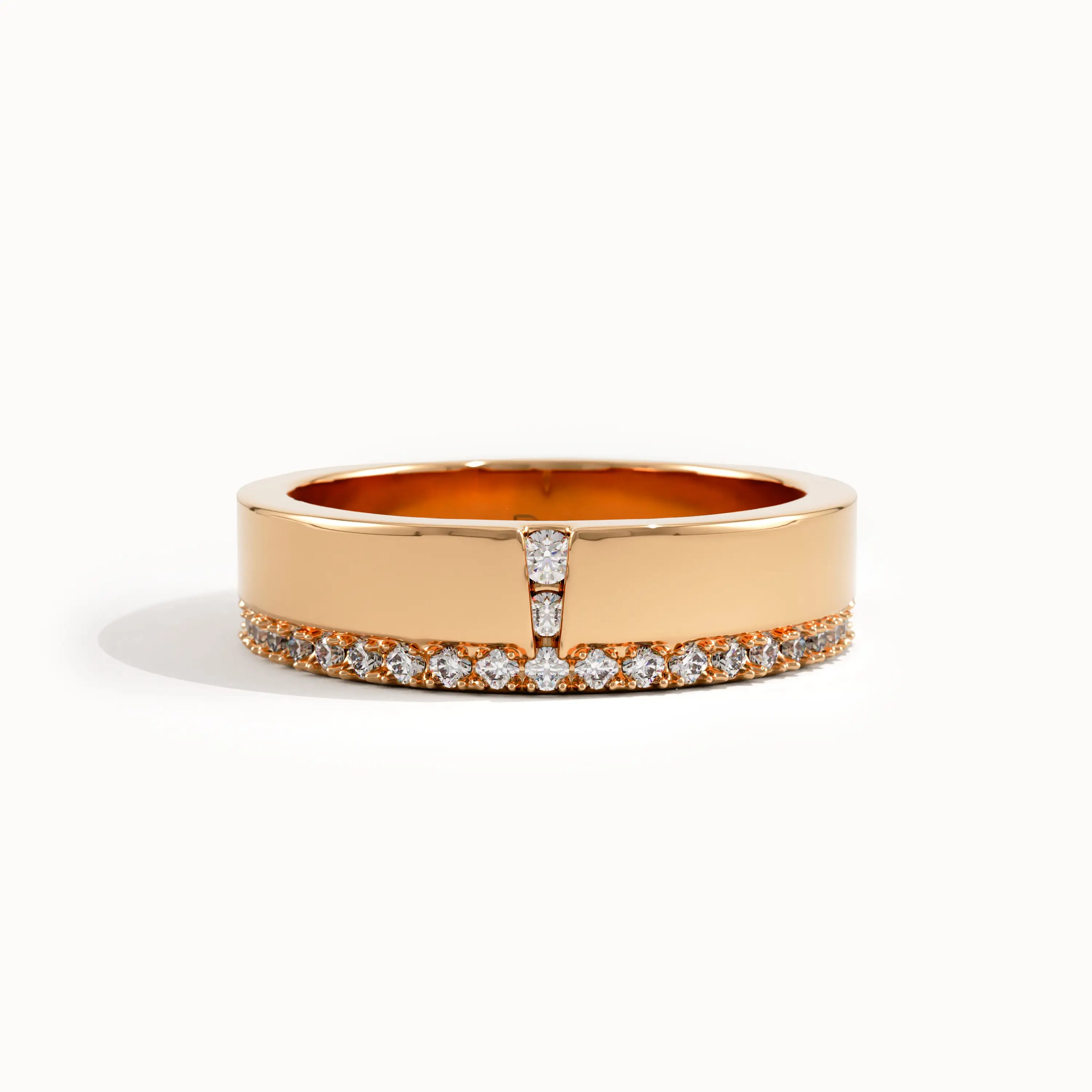 Side Pave Lab Diamond Wedding Band - BRENNMORE