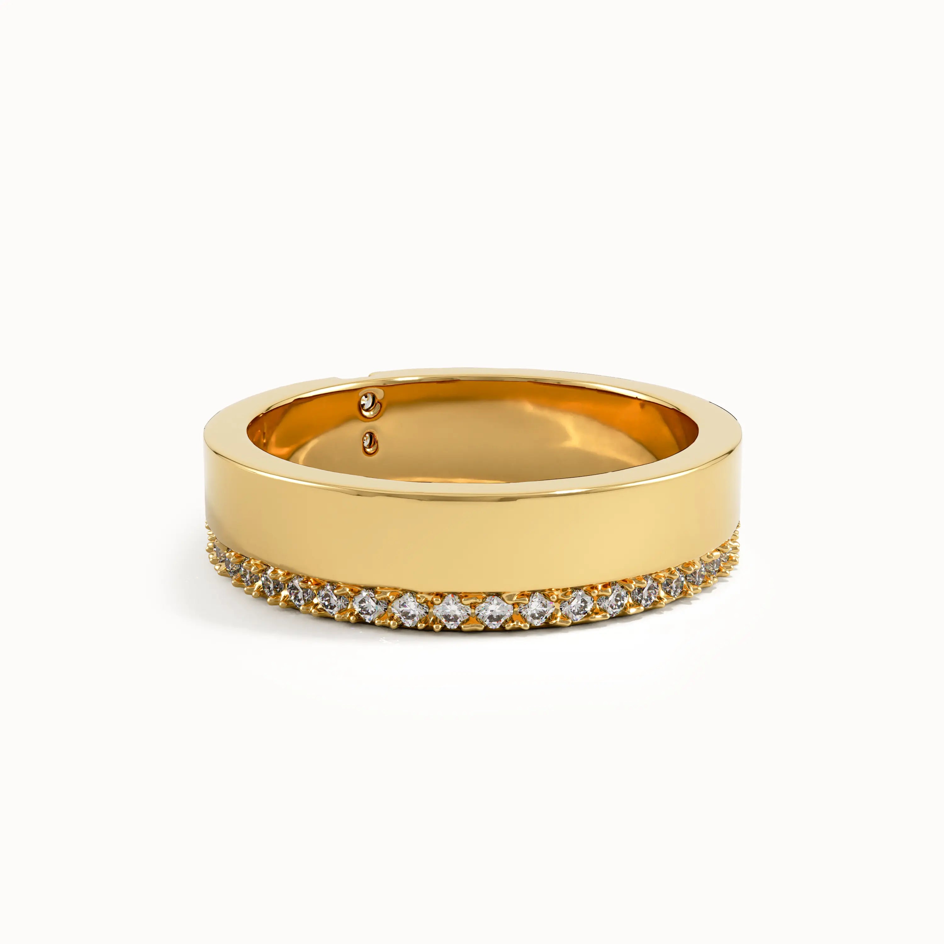 Side Pave Gold Wedding Band - BRENNMORE 