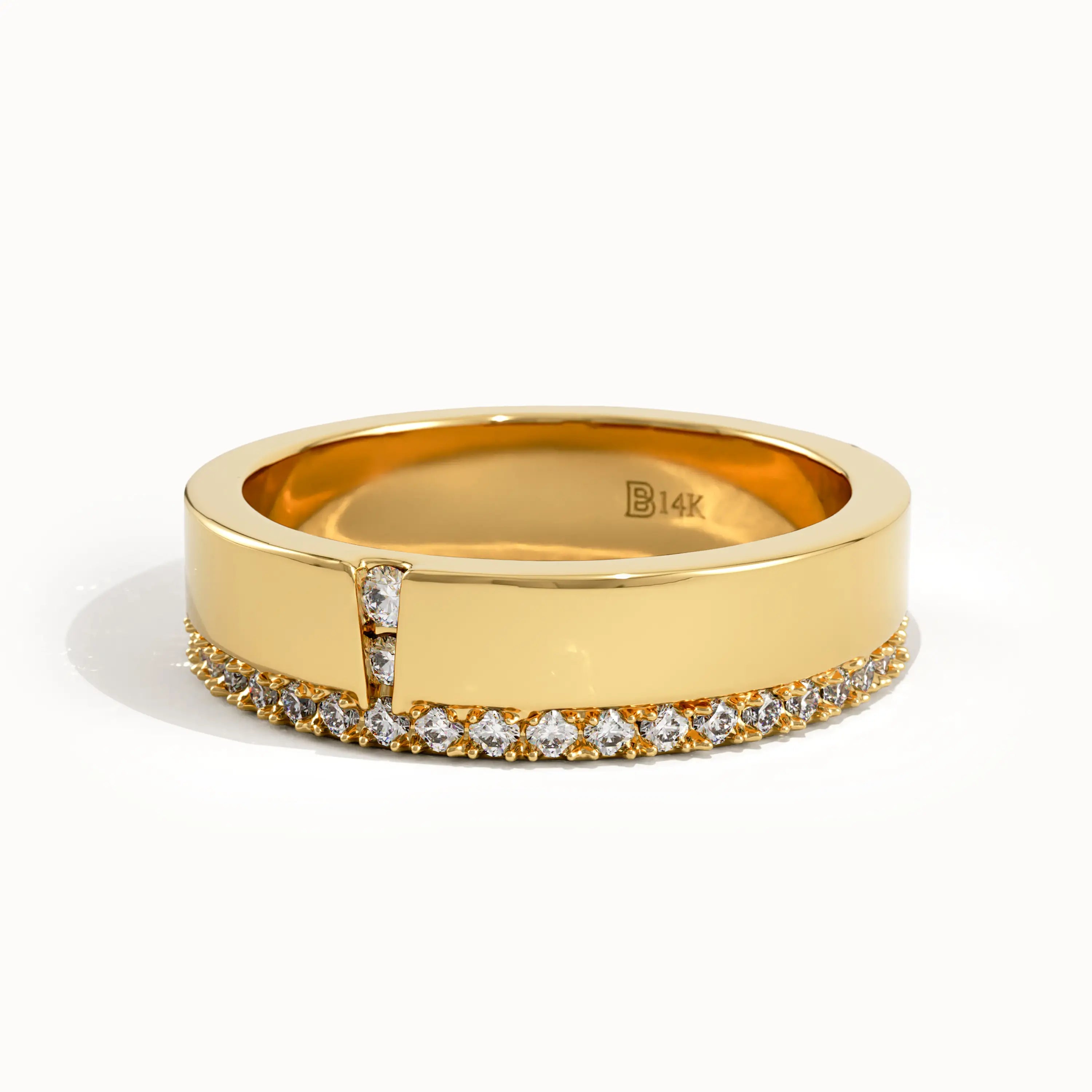 Side Pave Lab Diamond Wedding Band - BRENNMORE