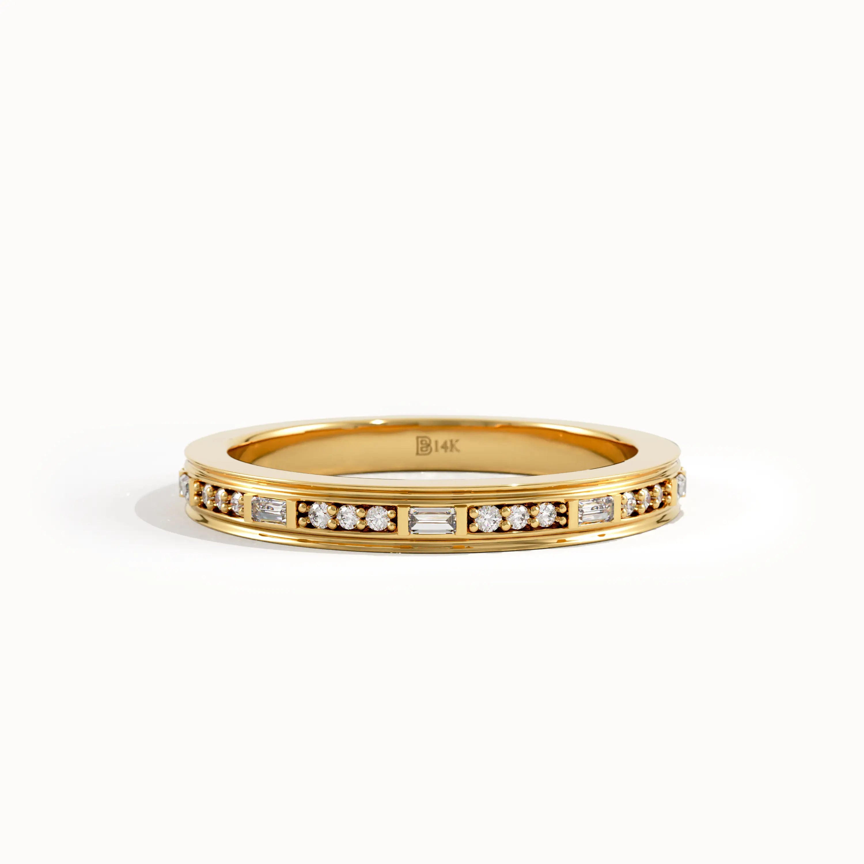 Channel Set Baguette Wedding Band - BRENNMORE 