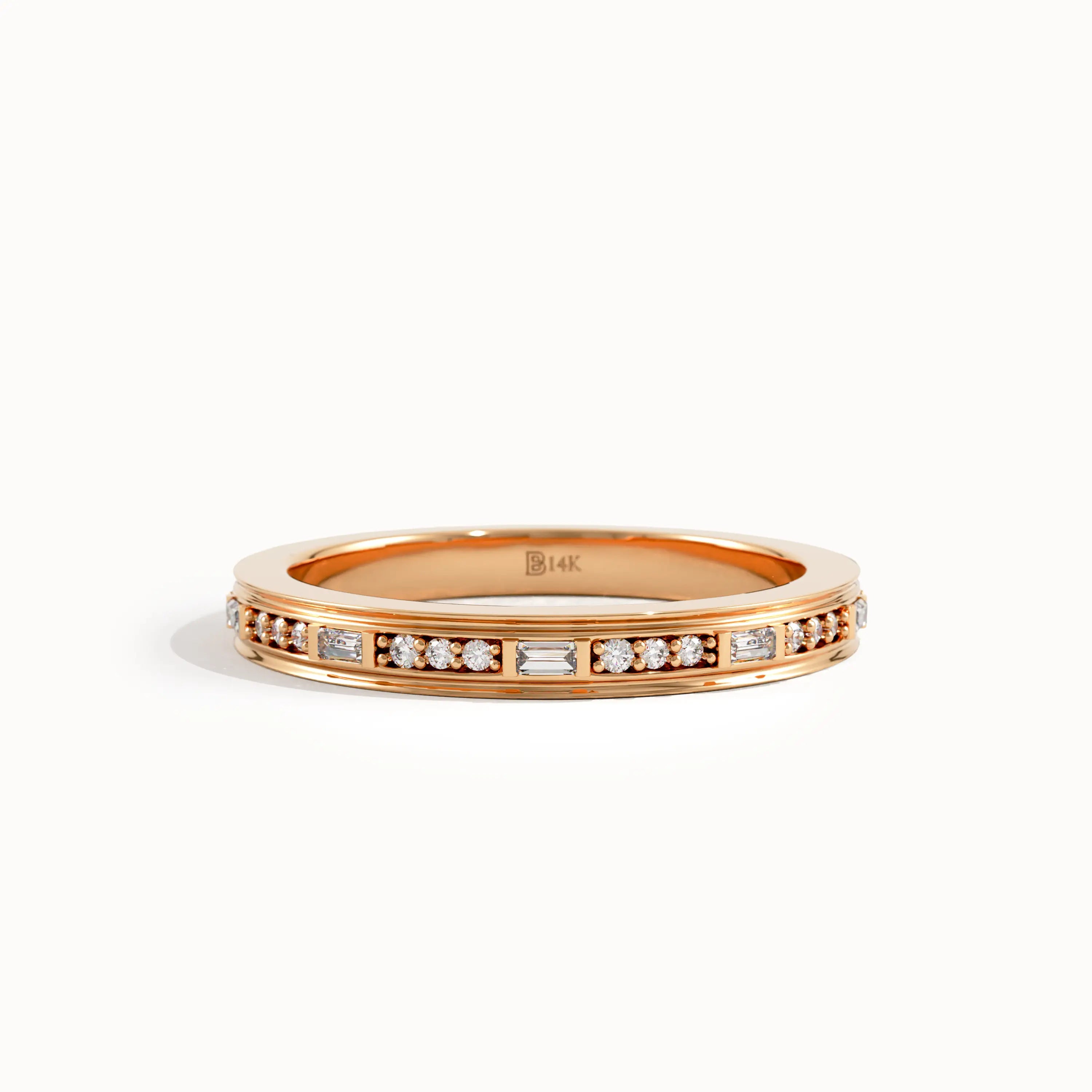 Channel Set Baguette Wedding Band - BRENNMORE 