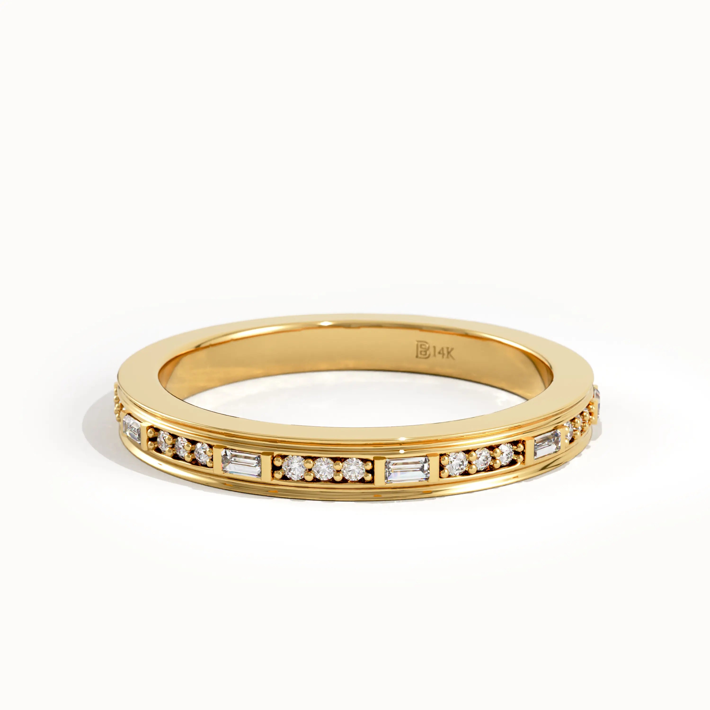 Channel Set Baguette Wedding Band - BRENNMORE