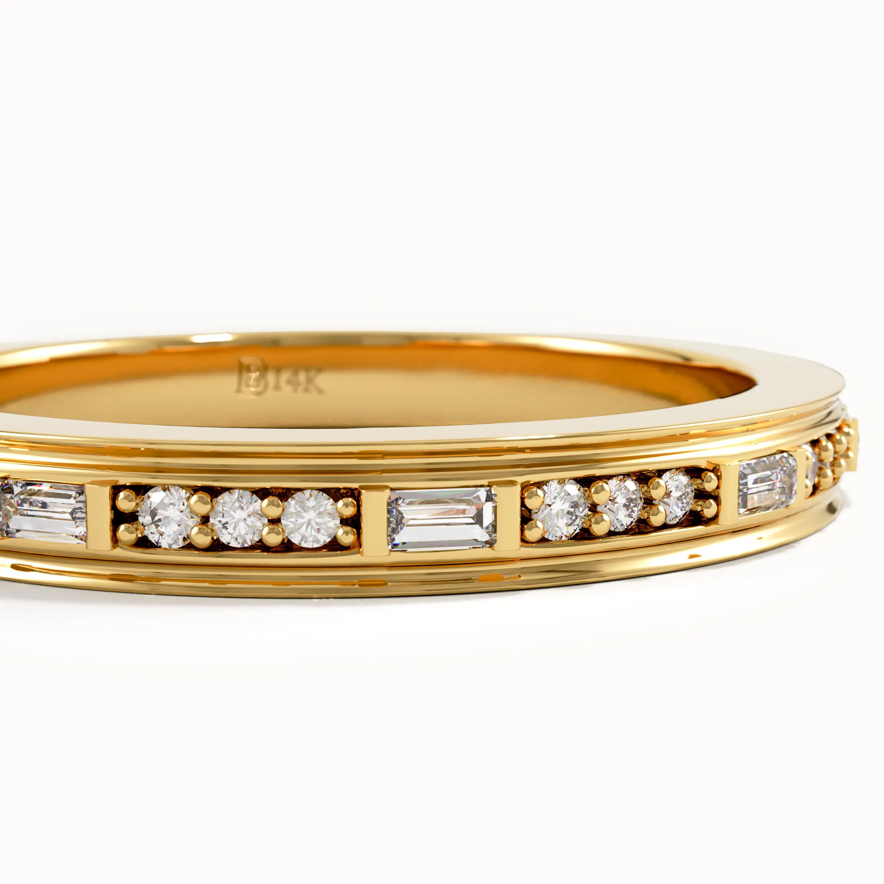 Channel Set Baguette Wedding Band - BRENNMORE 