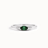 Oval Emerald Slim Gemstone Ring
