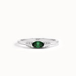 Oval Emerald Slim Gemstone Ring - BRENNMORE 
