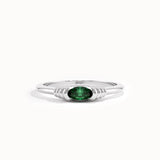 Oval Emerald Slim Gemstone Ring - BRENNMORE 