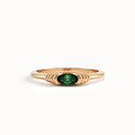 Oval Emerald Slim Gemstone Ring - BRENNMORE 