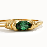 Oval Emerald Slim Gemstone Ring
