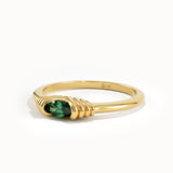 Oval Emerald Slim Gemstone Ring