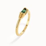 Oval Emerald Slim Gemstone Ring