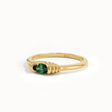 Oval Emerald Slim Gemstone Ring - BRENNMORE 