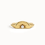 Half Sun Pinky Signet Ring