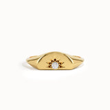 Half Sun Pinky Signet Ring - BRENNMORE 