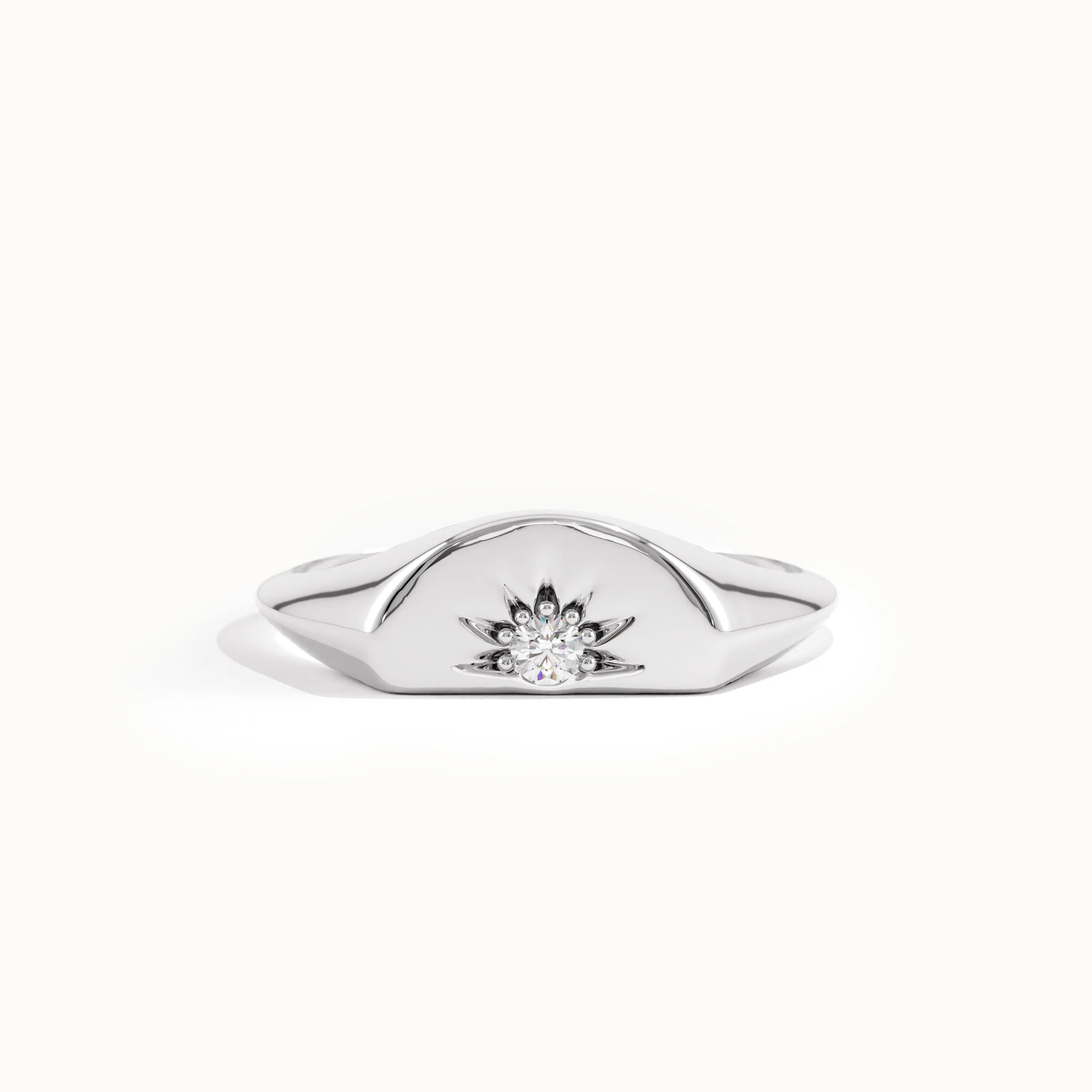 Half Sun Pinky Signet Ring