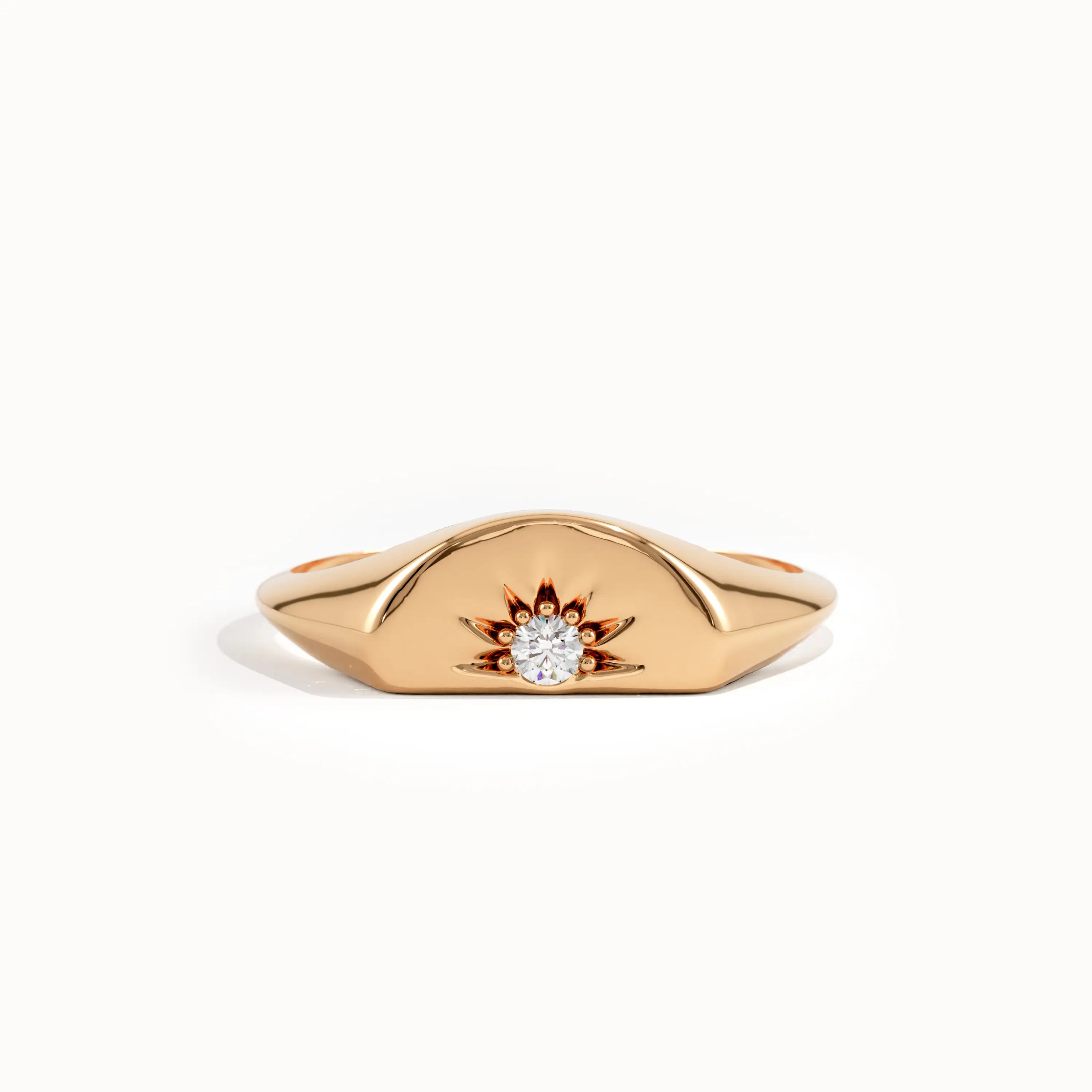 Half Sun Pinky Signet Ring - BRENNMORE 