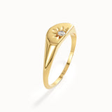 Half Sun Pinky Signet Ring