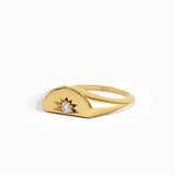Half Sun Pinky Signet Ring