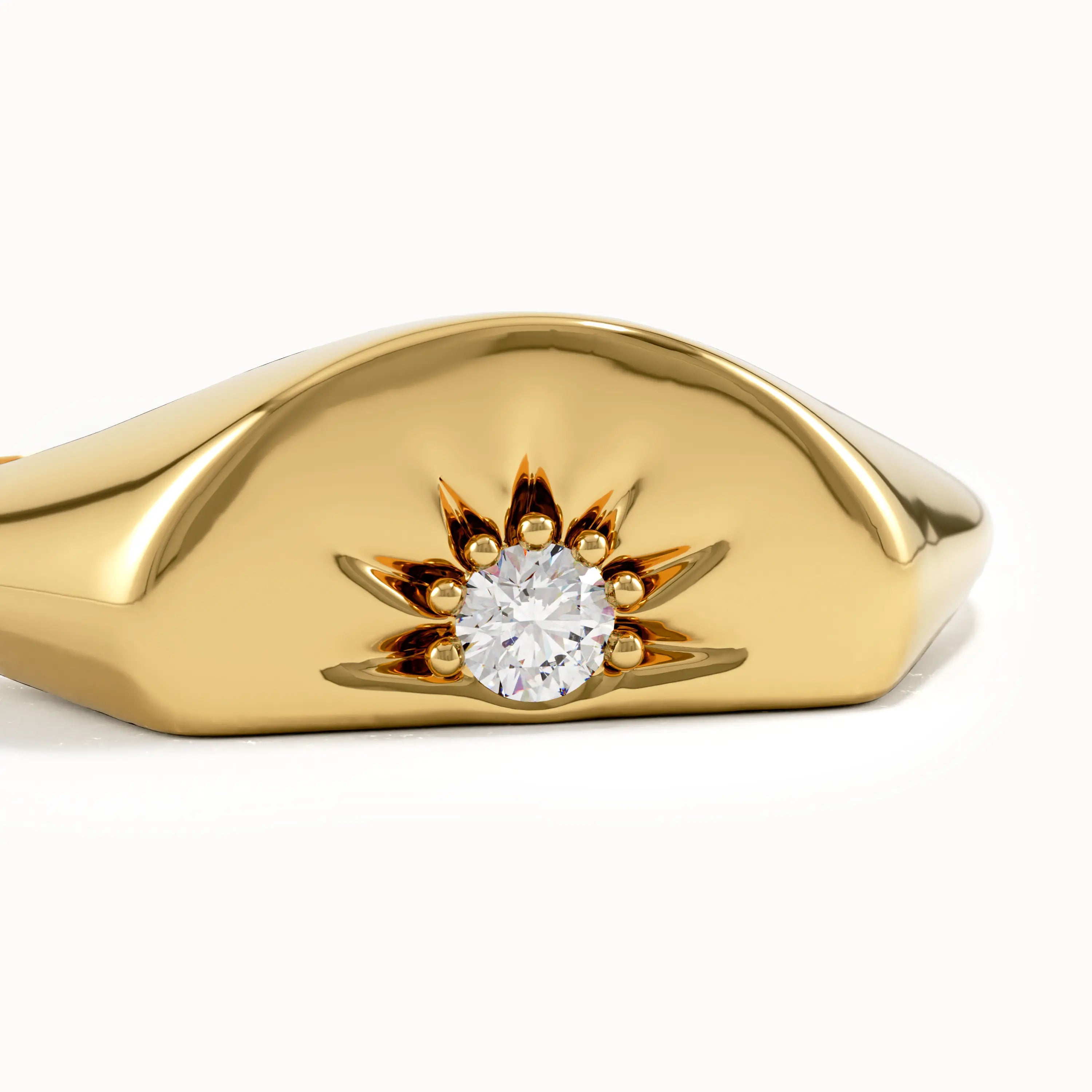 Half Sun Pinky Signet Ring - BRENNMORE 