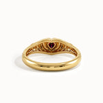 Bezel Ruby Heart Signet Ring - BRENNMORE 