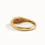 Bezel Ruby Heart Signet Ring