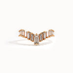 Baguette Lab Diamond Curved Wedding Ring - BRENNMORE 