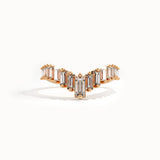 Baguette Lab Diamond Curved Wedding Ring - BRENNMORE 