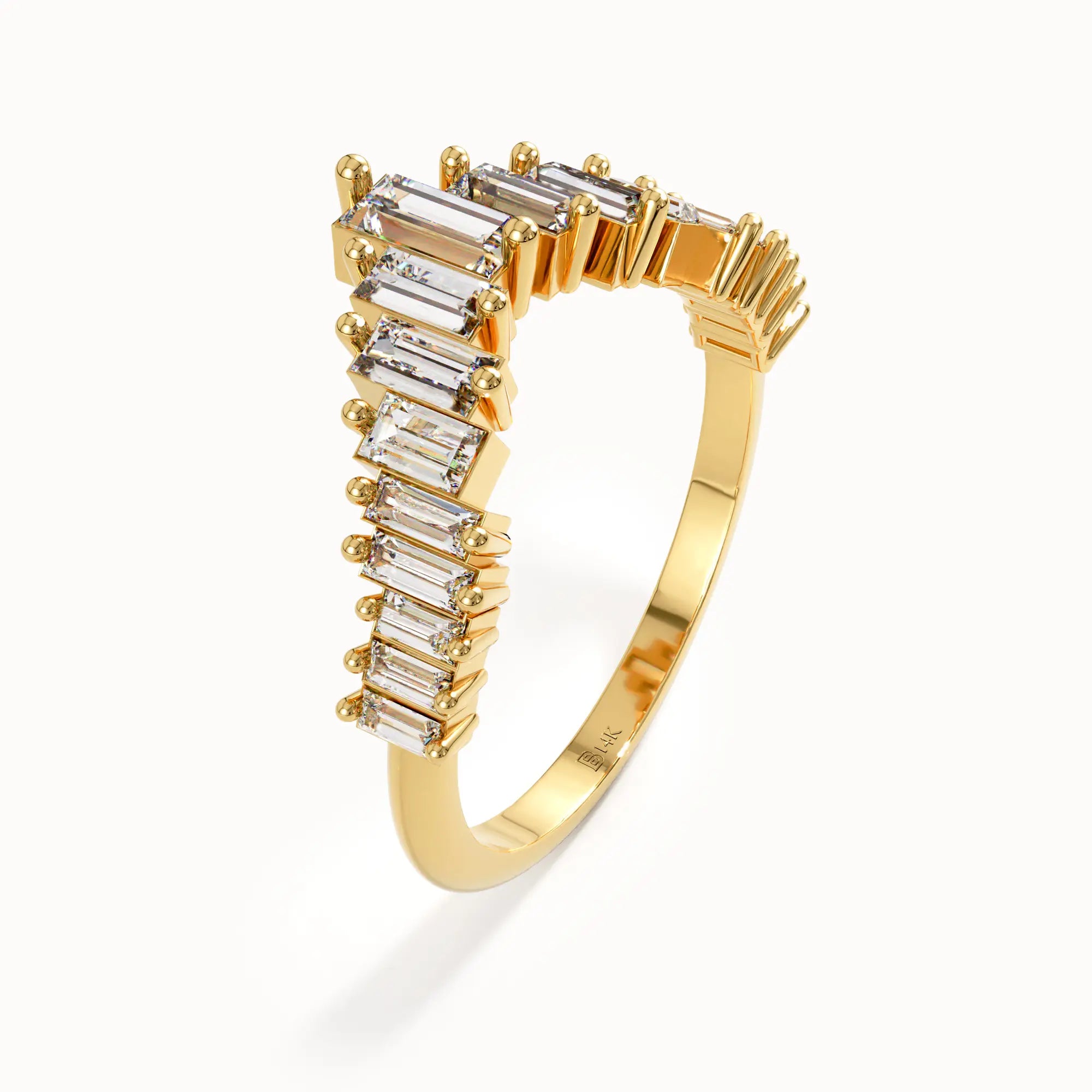 Baguette Curved Wedding Ring - BRENNMORE 