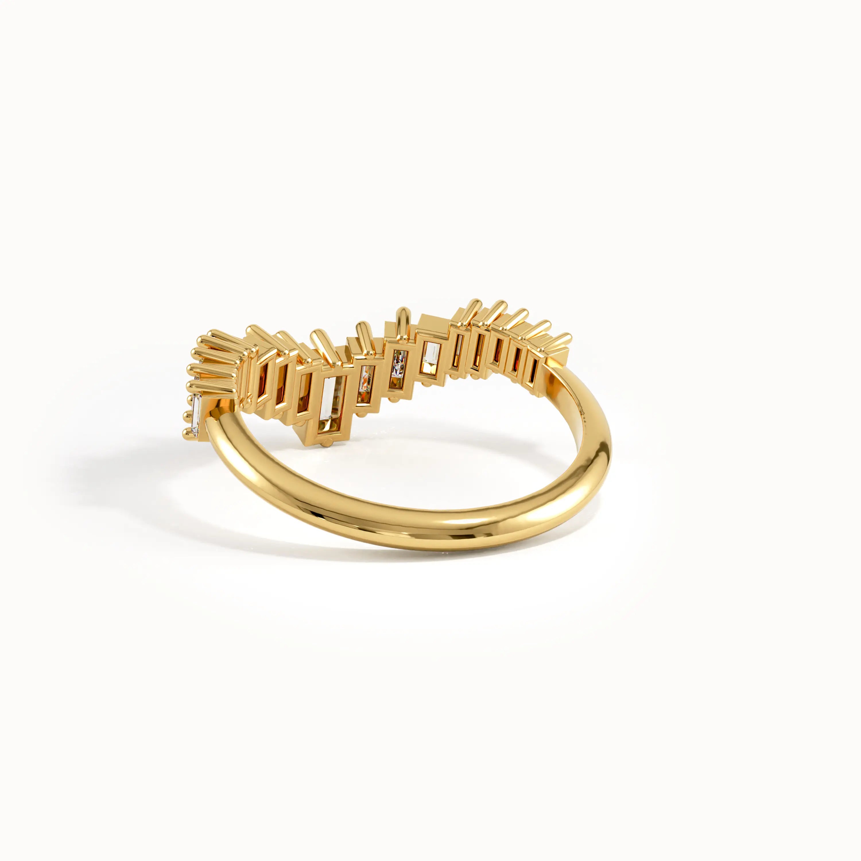 Baguette Curved Wedding Ring - BRENNMORE 