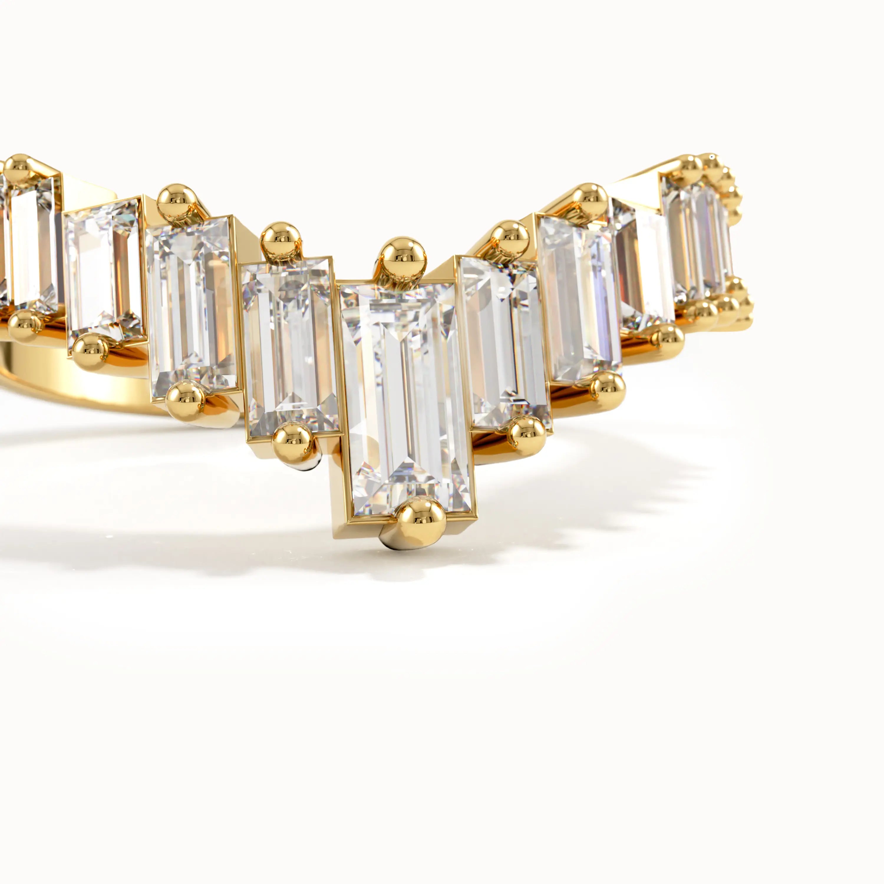 Baguette Curved Wedding Ring - BRENNMORE 