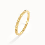 Textured Slim Gold Wedding Band - BRENNMORE