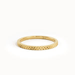 14K Solid Gold Textured Slim Wedding Band - BRENNMORE 