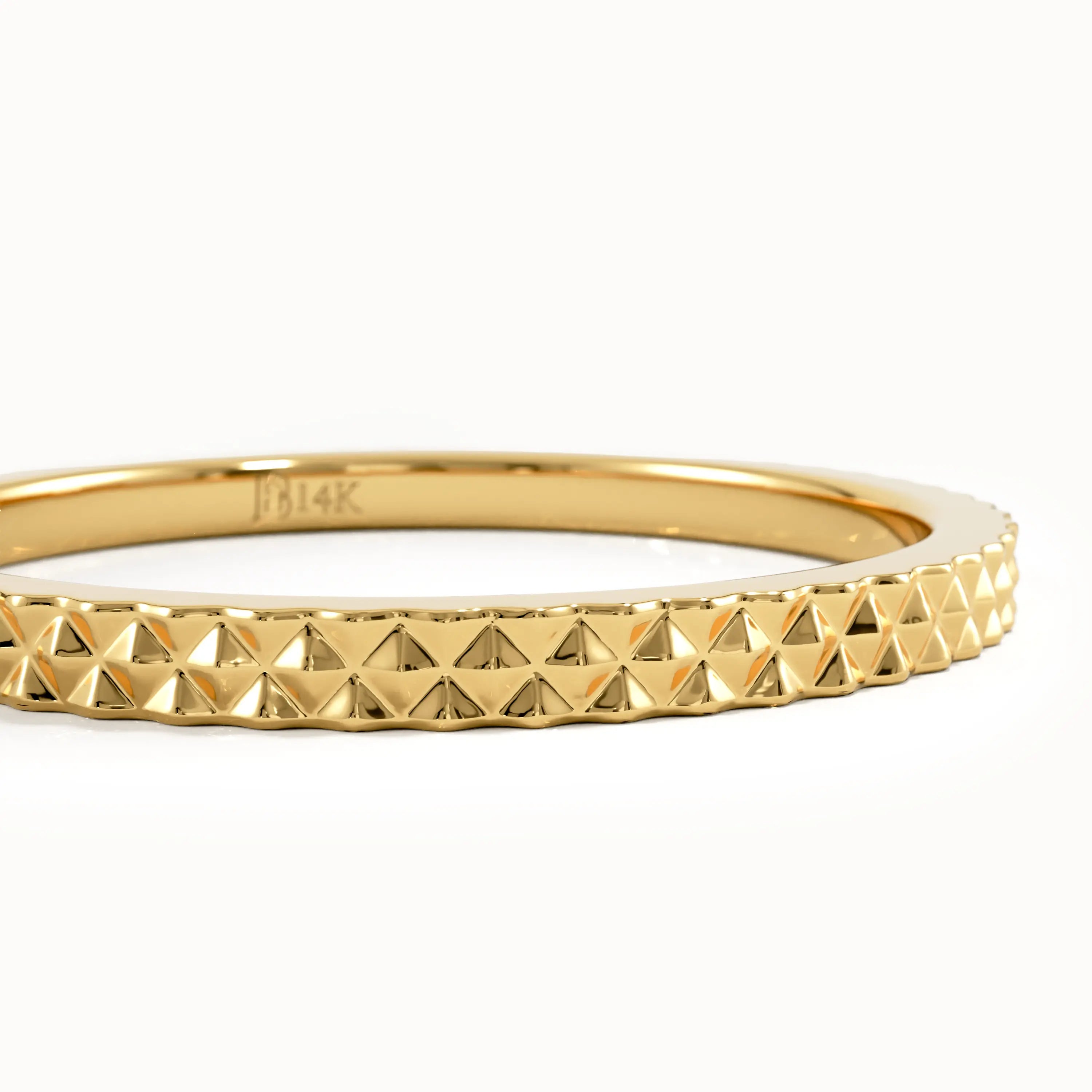 Textured Slim Gold Wedding Band - BRENNMORE 
