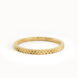 14K Solid Gold Textured Slim Wedding Band - BRENNMORE