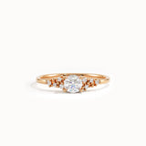 14K Solid Gold Lab Diamond Cluster Engagement Ring - BRENNMORE