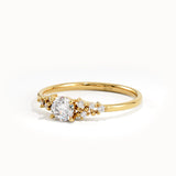 14K Solid Gold Lab Diamond Cluster Engagement Ring - BRENNMORE