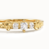 14k Solid Gold Lab Diamond Leaf Ring