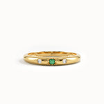 14k Solid Gold Emerald Wedding Band for Women - BRENNMORE 