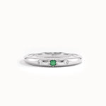 14k Solid Gold Emerald Wedding Band for Women - BRENNMORE 