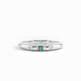 14k Solid Gold Emerald Wedding Band for Women - BRENNMORE 