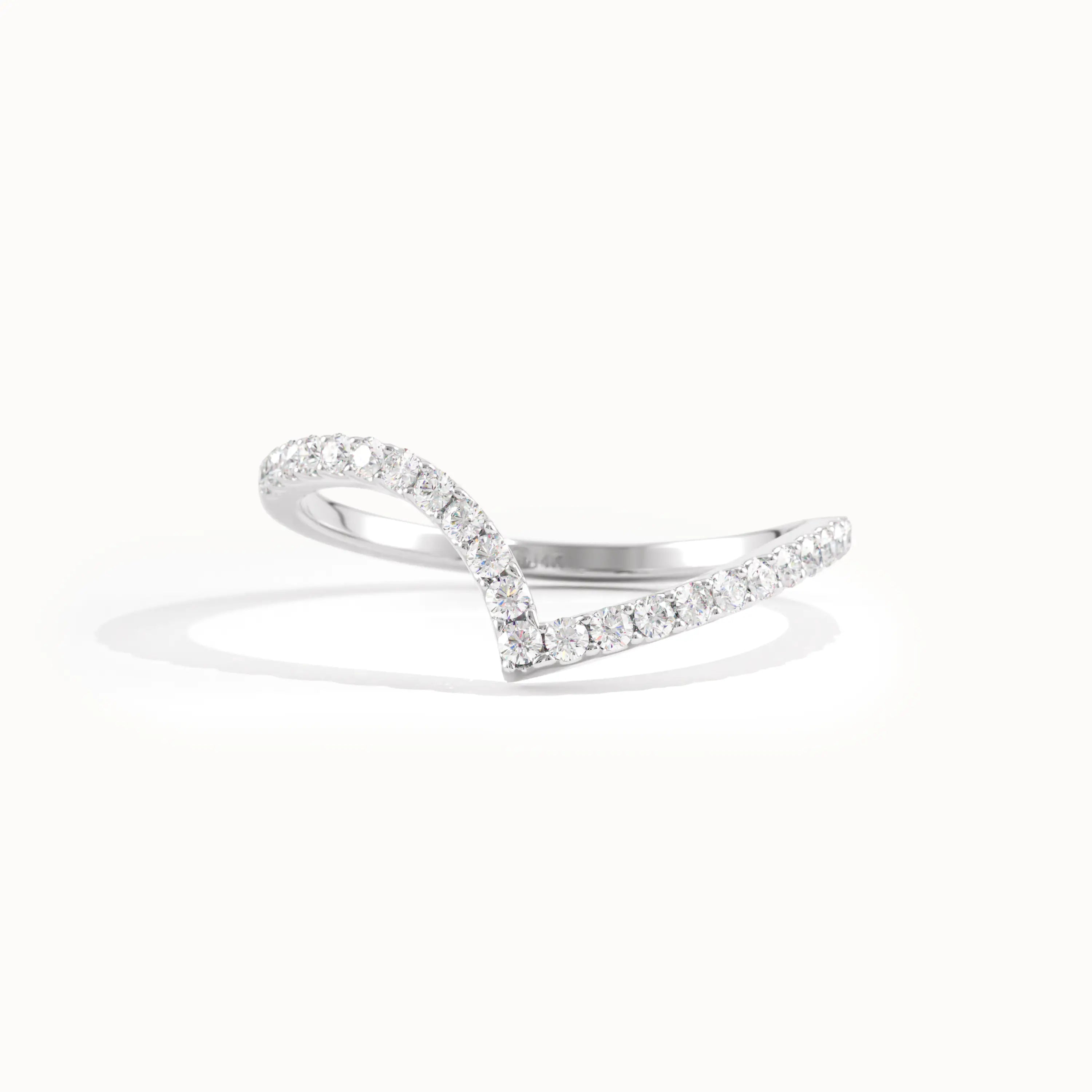 14k Solid Gold Lab Diamond Chevron Ring - BRENNMORE