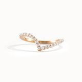 14k Solid Gold Lab Diamond Chevron Ring - BRENNMORE