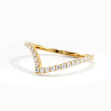 14k Solid Gold Lab Diamond Chevron Ring - BRENNMORE