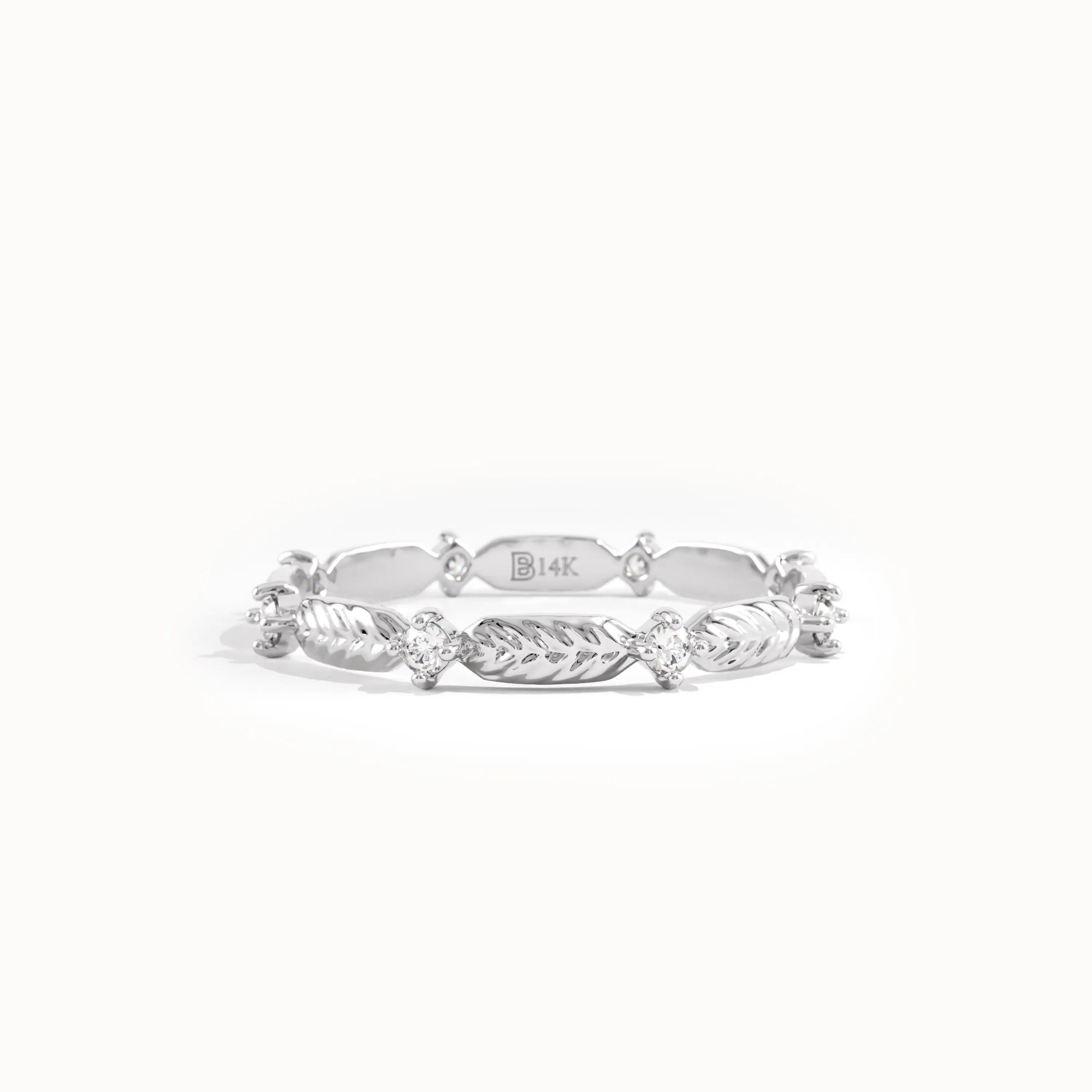 Wheat Wedding Ring in Gold - BRENNMORE