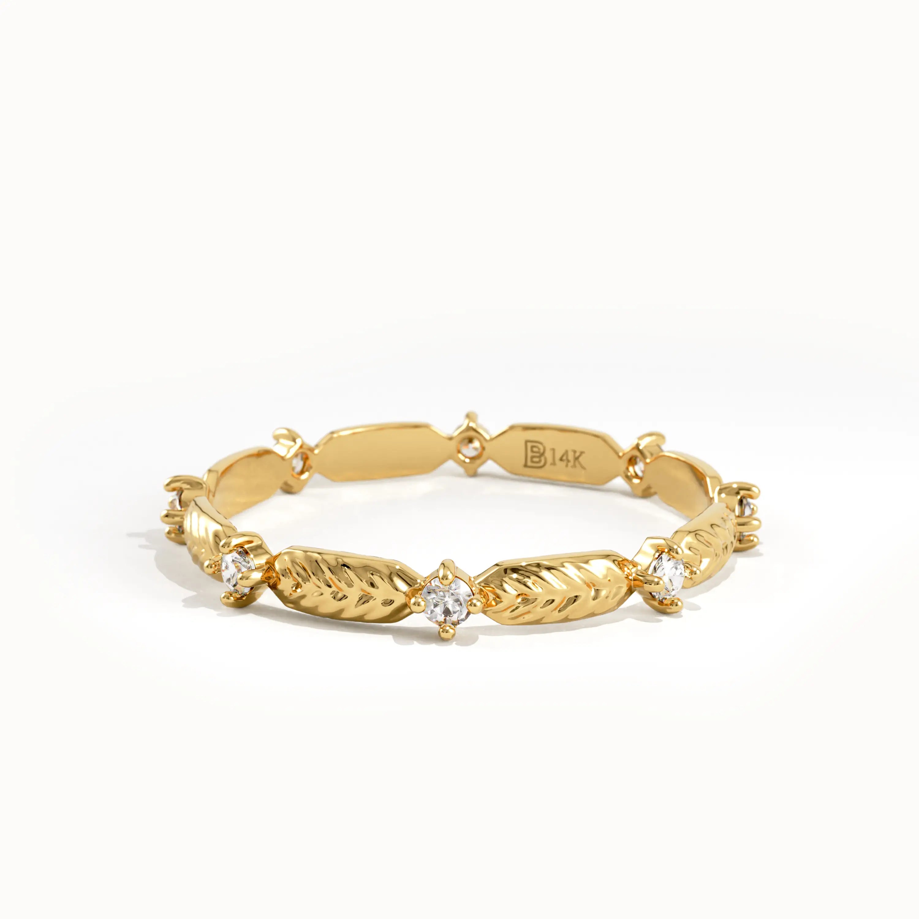 Wheat Wedding Ring in Gold - BRENNMORE