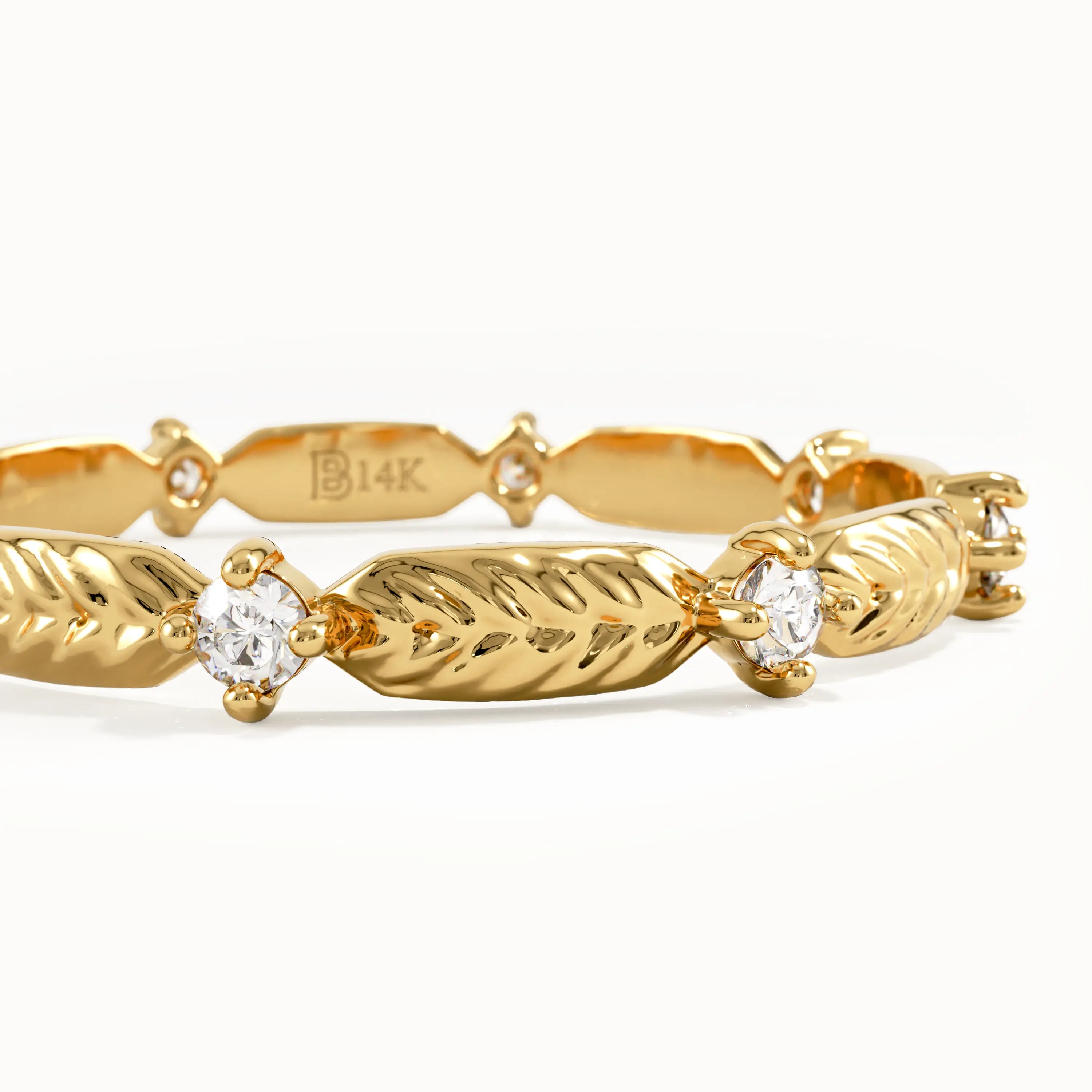Wheat Wedding Ring in Gold - BRENNMORE 