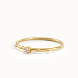 14k Solid Gold Tiny Lab Diamond Ring - BRENNMORE