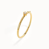 14k Solid Gold Tiny Lab Diamond Ring - BRENNMORE